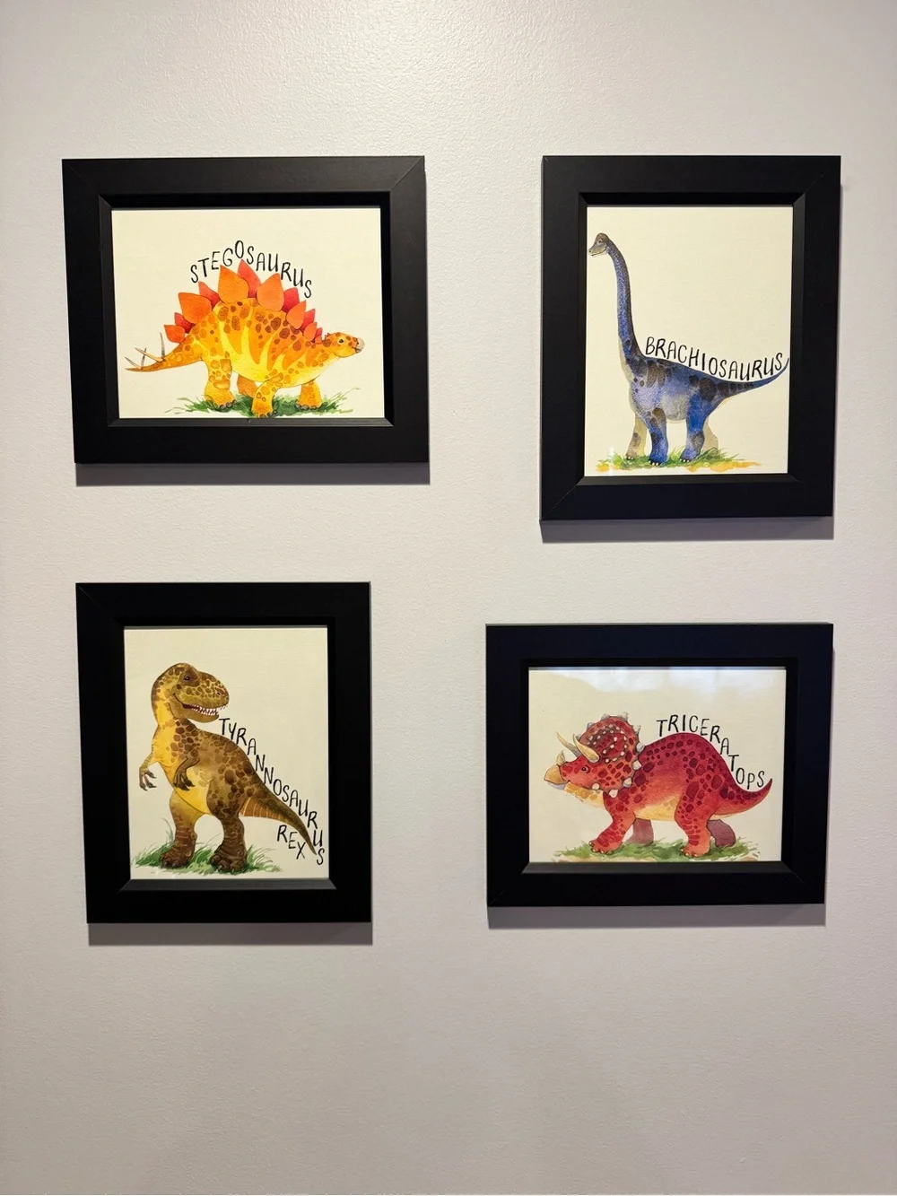 Set of 4 Framed Dinosaur Prints – Etsy | Kids Room/Nursery Decor